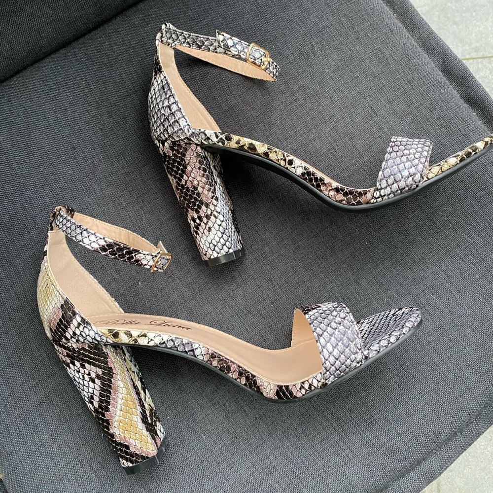 Snake print heels
